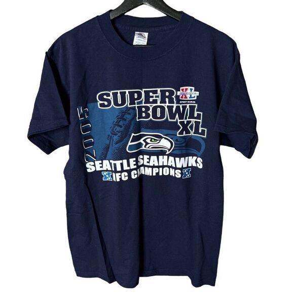 2006 Seattle Seahawks Super Bowl T Shirt Mens Medium - Picture 1 of 3